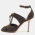 Louis Vuitton Dark Brown Pebbled Leather Corfu Caged Ankle Strap Sandals Size 40