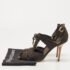 Louis Vuitton Dark Brown Pebbled Leather Corfu Caged Ankle Strap Sandals Size 40 - Image 9