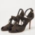 Louis Vuitton Dark Brown Pebbled Leather Corfu Caged Ankle Strap Sandals Size 40 - Image 2