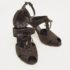 Louis Vuitton Dark Brown Pebbled Leather Corfu Caged Ankle Strap Sandals Size 40 - Image 4
