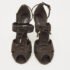 Louis Vuitton Dark Brown Pebbled Leather Corfu Caged Ankle Strap Sandals Size 40 - Image 3