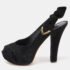Louis Vuitton Black Suede Tonka Slingback Sandals Size 36.5