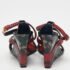 Louis Vuitton Dark Red/Navy Blue Snakeskin and Velvet Cross Ankle Strap Wedge Sandals Size 38 - Image 5