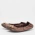 Louis Vuitton Brown Glitter Nubuck and Monogram Canvas Lucky Ballet Flats Size 38.5 - Image 2