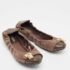 Louis Vuitton Brown Glitter Nubuck and Monogram Canvas Lucky Ballet Flats Size 38.5 - Image 4