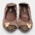 Louis Vuitton Brown Glitter Nubuck and Monogram Canvas Lucky Ballet Flats Size 38.5 - Image 3