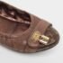 Louis Vuitton Brown Glitter Nubuck and Monogram Canvas Lucky Ballet Flats Size 38.5 - Image 7