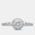 14K White gold 0.80Ct Round Cut Halo Lab Grown Diamonds Bridal Ring US 7