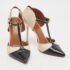 Manolo Blahnik Cream/Black Leather Assala 105 Pumps Size 38 - Image 4
