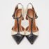Manolo Blahnik Cream/Black Leather Assala 105 Pumps Size 38 - Image 3