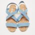 Manolo Blahnik Blue Stretch Fabric Terwe Cork Wedge Ankle Strap Sandals Size 40 - Image 3