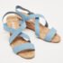 Manolo Blahnik Blue Stretch Fabric Terwe Cork Wedge Ankle Strap Sandals Size 40 - Image 4