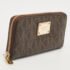 Michael Kors Dark Brown Monogram Coated Canvas Zip Around Wallet - Image 4