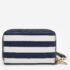 Michael Kors Blue/White Leather Striped Zip Around Wallet - Image 4