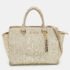 MICHAEL Michael Kors Gold Snakeskin Embossed Leather Large Selma Satchel