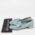 Miu Miu Blue Patent Leather Crystal Embellished  Bow Smoking Slippers Size 35 - Image 10