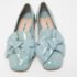 Miu Miu Blue Patent Leather Crystal Embellished  Bow Smoking Slippers Size 35 - Image 3