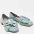Miu Miu Blue Patent Leather Crystal Embellished  Bow Smoking Slippers Size 35 - Image 4