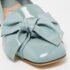 Miu Miu Blue Patent Leather Crystal Embellished  Bow Smoking Slippers Size 35 - Image 7