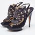 Nicholas Kirkwood Black Watersnake Leather and Suede Slingback Sandals Size 39 - Image 2