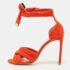 Nicholas Kirkwood Orange Suede Ziggy Sandals Size 37.5