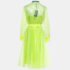 Fendi Neon Yellow Printed Synthetic Pleated Bleated Midi Dress M - Image 6