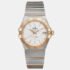 Omega White 18K Gold Stainless Steel Constellation 123.20.35.20.02.006 Automatic Women's Wristwatch 35mm