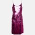 Oscar de la Renta Pink Sequin Strappy Short Dress M