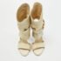 Paul Andrew Cream Snakeskin Cut Out Sandals Size 37.5 - Image 3