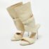 Paul Andrew Cream Snakeskin Cut Out Sandals Size 37.5 - Image 2