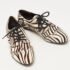 Pierre Balmain Black/ White Zebra Print Pony Hair and Leather Studded  Lace Up Oxfords Size 37 - Image 4