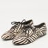 Pierre Balmain Black/ White Zebra Print Pony Hair and Leather Studded  Lace Up Oxfords Size 37 - Image 2