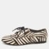 Pierre Balmain Black/ White Zebra Print Pony Hair and Leather Studded  Lace Up Oxfords Size 37