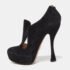 Prada Black Suede Zip detail Cut Out Platform Booties Size 36.5