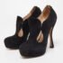 Prada Black Suede Zip detail Cut Out Platform Booties Size 36.5 - Image 2