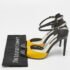 Ralph Lauren Collection Black/Yellow Patent Leather Ankle Strap Sandals Size 36 - Image 9