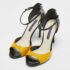 Ralph Lauren Collection Black/Yellow Patent Leather Ankle Strap Sandals Size 36 - Image 2