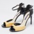 Ralph Lauren Collection Black/yellow Patent Leather Peep Toe Sandals Size 38 - Image 2