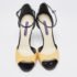 Ralph Lauren Collection Black/yellow Patent Leather Peep Toe Sandals Size 38 - Image 3