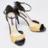 Ralph Lauren Collection Black/yellow Patent Leather Peep Toe Sandals Size 38 - Image 4