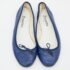 Repetto Blue Croc Embossed Leather Bow Ballet Flats Size 40 - Image 3