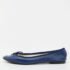 Repetto Blue Croc Embossed Leather Bow Ballet Flats Size 40