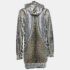 Roberto Cavalli Black/White Printed Velvet Zip Front Hooded Jacket M - Image 2