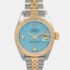 Rolex Blue Diamond 18k Yellow Gold Stainless Steel Datejust 79173 Automatic Women's Wristwatch 26 mm