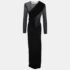 Saint Laurent Black Crepe & Jersey Draped Gown S