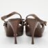 Saint Laurent Brown Leather Y-Bow Platform Sandals Size 37.5 - Image 5
