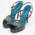 Yves Saint Laurent Green/Black Lizard Strappy Platform Sandals Size 38.5 - Image 2