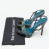 Yves Saint Laurent Green/Black Lizard Strappy Platform Sandals Size 38.5 - Image 9
