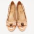 Salvatore Ferragamo Metallic Leather Laser Cut Vara Bow Pumps Size 36.5 - Image 3