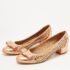 Salvatore Ferragamo Metallic Leather Laser Cut Vara Bow Pumps Size 36.5 - Image 2